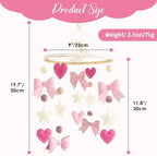 Baby Mobile for Crib Pink Bow Baby Crib Mobile for Girls - Image 4