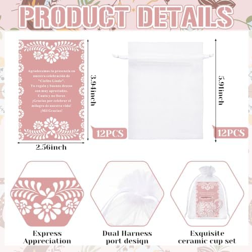 Cielito Lindo Party Favors, 12 Set, Pink, Handled - Image 2