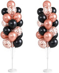 HIINS Rose Gold Black Balloon Column Kit Set of 2 with for Party Decor by HiinsPartyDecoration
