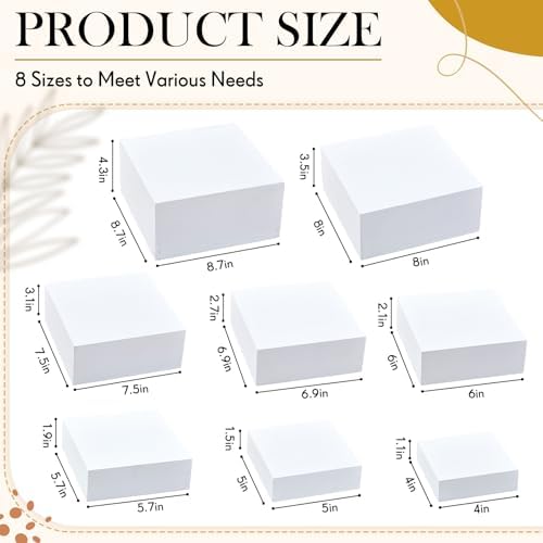 Barydat 8 Pcs White Wood Risers Display, Small 8.7" - Image 3