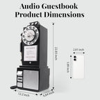 Audio Guest Book Wedding Phone with Vintage Design, Record Customized Audio Message Guest Book for Wedding, Party and Gathering, Black - Image 2