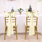 fani Ivory Satin Chair Straps Bows,120 PCS 7x108 Inch,Chair Sash - Image 5