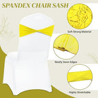 MDS Pack of 25 Spandex Chair Sashes Without Slider Buckles – Yellow - Image 3