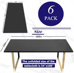 [6 Pack] Black Paper Tablecloths Disposable for Rectangle Tables, 54 X 108 Inch Party Table Cover with Plastic Backing, Waterproof 3 Ply Table Cloth for Halloween Banquet Parties, New Pattern - Image 5