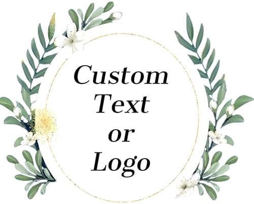 Personalized Business Logo Stickers - Ideal for Weddings, Birthdays, Favors & More. Waterproof, Fade & Heat Resistant. Pack of 100. (Wreath 16, 4 Inch) by clylife