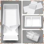 Honeydak 10 Pcs Cake and Flower Clear Boxes with Handle Ribbon Cajas Para Arreglos Florales Portable Transparent Gift Packaging for Holiday Wedding Birthday Party Supplies(Regular,4 Inch,White) - Image 3