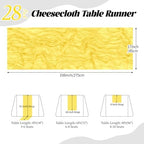 28 Pack Lemon Yellow Cheesecloth Table Runner 17x108 Inch Semi Sheer Boho Gauze Cheese Cloth Fabric Table Runners, for Wedding Party Baby Shower Birthday Home Decor Garden Farmhouse - Image 2
