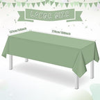 32 Pack Sage Green Plastic Tablecloth for Rectangle Tables, Premium Decorative Sage Disposable Table Cloths for Parties, Rectangle Party Table Cover for Birthday Wedding Baby Shower Party, 54x108 Inch - Image 2