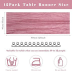 12 Pieces Dusty Rose Cheesecloth Table Runner 10FT Pink Runner for Tables Gauze Fabric Boho 35 x 120 Inches Long Table Runner Decoration Rustic Sheer Runner for Wedding Baby Birthday Party Dusty Rose - Image 3
