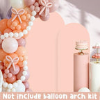 Peach Pink Arch Backdrop Covers Set of 2(7.2Ft, 6Ft), Spandex Fitted Chiara Arch Stand Covers Backdrops for Wedding Baby Shower Birthday Graduation Photo Booth Props(Only Cover) - Image 2