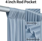 50ftx15ft Dusty Blue Backdrop Curtains for Parties, Wrinkle Free Polyester Photo Backdrop Drapes 10 Panels 15 ft Long Back Drop Cloth Drapery for Wedding Birthday Photography Background Party - Image 2
