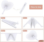 Aodaer 72 Pack Heart Shaped Folding Fans White Paper Fans Handheld Fans with Plastic Handles for Party, Wedding, Anniversary Decoration - Image 4