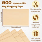 500 Sheets Kraft Tissue Paper Bulk 20 x 30 Inch for Fall Floral Packaging - Image 2