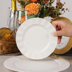 72 Pack Ivory Plastic Plates, 7" Disposable Wave Edge Dessert Plates - Image 3