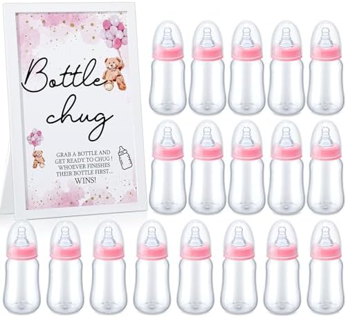 Roowest Bottle Chug Baby Shower Games Favors, Pink, Bear by Roowest