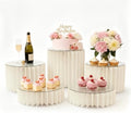 ZOOYOO Buffet Risers for Food Display, 5 Pack Cylinder Stands for Party - Foldable Dessert Table Display Set with Premium Acrylic Tops - Pedestal Cake Stands for Wedding, Candy Table, Quinceanera, Art Exhibitions, Catering by ZOOYOO