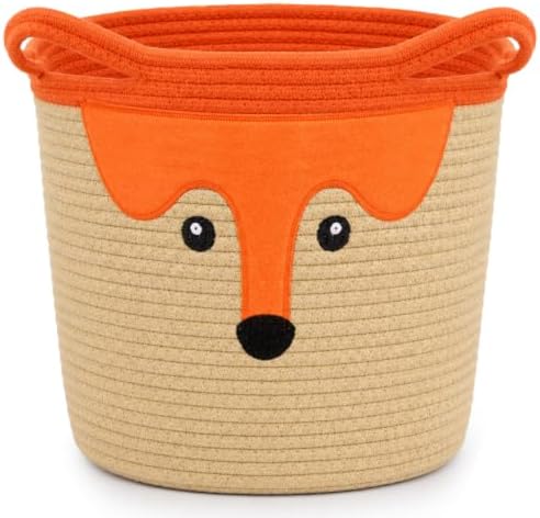 Cute Fox Basket for Nursery, Large Blanket Gift Basket,14"D×11"H by Hkojewp