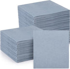 150 Pcs Dusty Blue Cocktail Napkins Disposable 10 x 10" Linen by Janlaugh