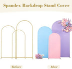 Pink Purple Blue Arch Backdrop Cover 3 Set-7.2FT, 6.6FT, 6FT Spandex Fitted Wedding Arch Stand Covers for Baby Shower Birthday Party Wedding Ceremony Photo Arch Stand Background Decorations - Image 6