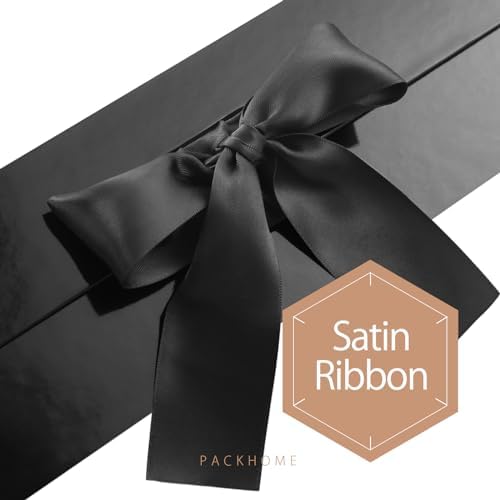 PACKHOME Extra Large Black Gift Box with Ribbon Magnetic Lid 17x14.5x5.5in - Image 4