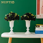 NUPTIO Black Artificial Flowers, Fake Rose Bouquet Arrangement, 6 Pcs - Image 3