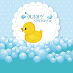 Leyiyi 7x7ft Photography Backdrop Rubber Duck Baby Shower Background Bubble Bath Water Drops Room Interior Decor Birth Celebration Wallpaper Duckling Swimming Photo Portrait Vinyl Video Studio Prop - Image 4