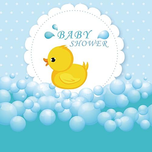 Leyiyi 7x7ft Photography Backdrop Rubber Duck Baby Shower Background Bubble Bath Water Drops Room Interior Decor Birth Celebration Wallpaper Duckling Swimming Photo Portrait Vinyl Video Studio Prop - Image 4