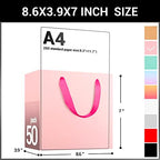 EUSOAR Small Pink Gifts Wrap Bags, 50 Pack 8.6x3.9x7 inches Shopping Bags with Handles Bulk, Party Favor Wrapping Bags for Wedding, Craft Grocery, Boutique, Retail, Business - Image 2