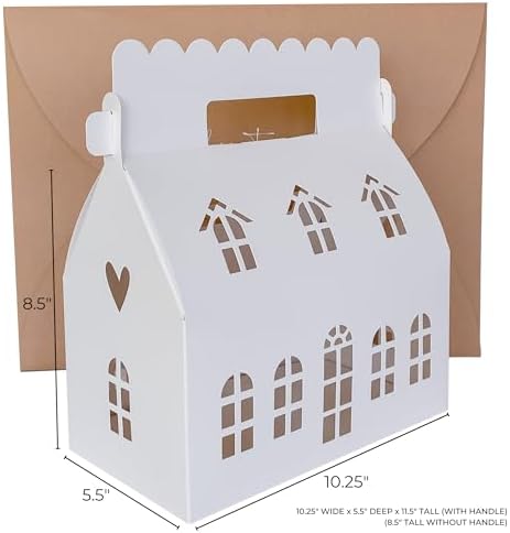 10 Pcs Large Mansion House Shaped Gift Boxes for Treats, Dessert, Fancy Cookie, White Gable Bakery Packaging - Image 3