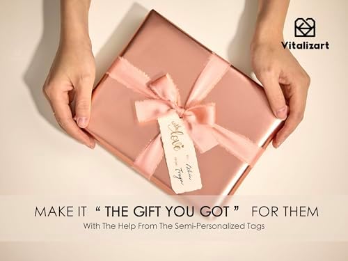 Vitalizart Matte Metallic Pink Wrapping Paper Set 30" Ribbons & Gift Tags - Image 4