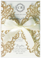 ponatia 25PCS Laser Cut Invitation Pocket with Envelopes by ponatia