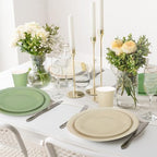 Whaline 244Pcs Nude Sage Green Tableware Set Serves 48 4 Colors Disposable Dinnerware 48 9" Plates 48 7" Plate 48 9oz Cups 100 Napkins for Wedding Birthday Party Supplies - Image 6