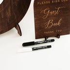 Custom Wood Round Record Wedding Guest Book Alternative, Rustic Vinyl Record Design for Wedding Reception, Graduation Guest Book, Vintage Event Decor (Dark Wood) - Image 6