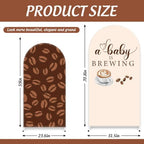 FYSUIMU 2 Pcs A Baby is Brewing Arch Backdrop Covers Coffee Bean Latte Stretchy Spandex Arch Stand Fabric Cover for Baby Shower Gender Reveal Birthday Party Decoration (5ft/6ft) - Image 2