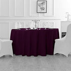 Fokitut 2 Pack Waterproof Round Tablecloth, 108 Inch, Stain Resistant and Wrinkle Polyester Table Cloth, Fabric Table Cover for Kitchen Dining, Wedding, Party, Holiday Dinner-Eggplant - Image 5