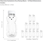8 Ounce Plastic Squeezable Honey Bears with Sealable Flip Top Lids - BPA Free, Hand Wash Only (White, 12 Pack) - Image 2
