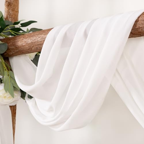 Ivory Wedding Arch Draping Fabric 30'' x 18FT Sheer Chiffon Arch Drapes - Image 2