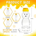 36 Pcs Honey Bear Bottle, 8oz Plastic Honey Squeeze Bottle Honeybear - Image 2