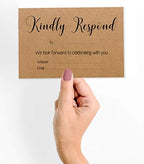 50 Blank RSVP Cards with Kraft Envelopes Rustic Kraft 4"x6" Response Cards-RSVP Reply Card for Wedding-Bridal Shower-Baby Shower-Rehearsal Dinner - Image 3