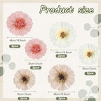 Lincia 80 Pcs Giant Tissue Paper Flowers with Artificial Eucalyptus Leaves, Large Paper Flower Decoration for Wall Tea Party Supplies Baby Shower Birthday Nursery Room Wedding(Elegant Color,19''/12'') - Image 2