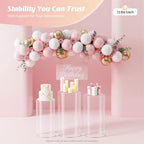 3PCS Clear Cylinder Pedestal Stands for Party Round Pedestal Display Plinth Pillars PVC Dessert Table Display for Wedding Birthday Party Art Decor(3PCS-Cylinder-2) - Image 2