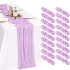 18 Pack Cheesecloth Table Runner 10FT Lilac Purple Table Runner Lavender Boho Gauze Cheese Cloth Table Runners Long Rustic Sheer Table Decorations for Wedding Party Baby Bridal Shower Birthday Holiday by Showgeous