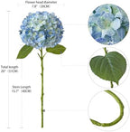 ZYTUYO 20in 4PCS Faux Blue Hydrangea Artificial Flowers Lifelike Latex Hydrangeas Faux Flower Heads Real Touch Fake Bouquet with Stem for Silk Floral DIY Home Office Party Table Decor - Image 6
