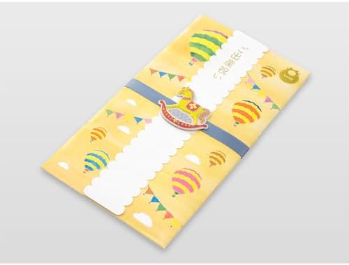 Midori 25368006 Celebration Bag, PC Gold Seal, Baby Shower, Wooden Horse Pattern - Image 3