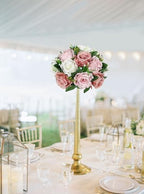 Briful Artificial Flower Balls for Table Centerpieces – 2PCS 8.6" Silk Rose Floral Arrangement Fake Floral Bouquet for Wedding Parties Baby Showers DIY Event Home Decor(Dusty Pink) - Image 5