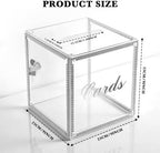 Clear Acrylic Wedding Card Box with Lock and Slot for Reception - Image 2