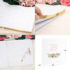 Andaz Press Personalized Baby Shower Guestbook with Gold Accents, Blush Pink and White Florals Custom, White Guest Sign in Registry 120 Pages 8.5 X 8.5 Memories Book for DIY, Scrapbook, Photo Album - Image 5
