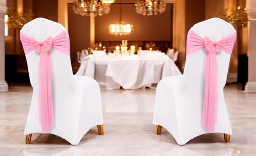 Pack of 125 Chiffon Chair Sashes for Wedding & Event Décor - Bubblegum Pink - Image 2