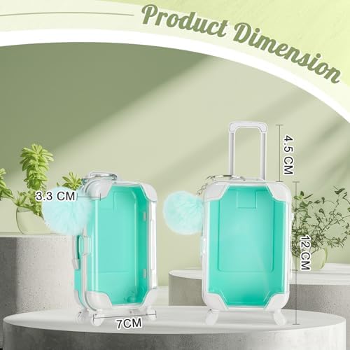 VioraWhite 40 Pcs Mini Suitcase Empty Box and Plush Ball Set, Mint Green - Image 2