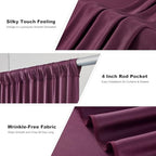 20x14ft Burgundy Backdrop Curtains for Wedding Party, 4 Panels 14 ft Long Back Drop Cloth, Wrinkle-Free Polyester Drapes for Birthday, Baby Shower, Stage Photography Background - Image 3
